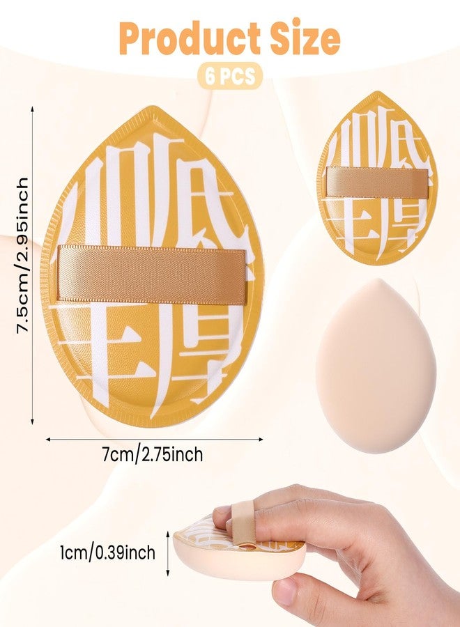 BOHUIZ 6 Pcs Korean Makeup Sponge Puff for Foundation Concealer, Teardrop Makeup Sponge Set Cushion Puff Foundation Sponges for Liquid Cream Contouring (Large Size) - Image 2